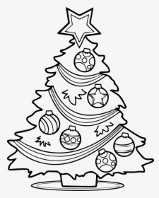 Transparent Christmas Tree Drawing Png - Xmas Clipart Black And White, Png Download, Free Download