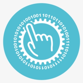 A Light Blue Circle With A Finger Pointing At Numbers - Circle, HD Png Download, Free Download