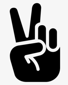 Hand Peace Filled Icon - Peace Hands Sign Png, Transparent Png, Free Download