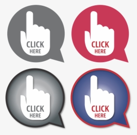 Hand, Click, Click Here, Finger, Circle, Balloon, Red - Icon Transparent Click Here Png, Png Download, Free Download