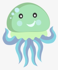 Ocean Clipart Kawaii - Cute Jellyfish Clipart, HD Png Download, Free Download