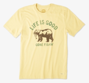 Men"s Gone Fishing Bear Crusher Tee - Grizzly Bear, HD Png Download, Free Download
