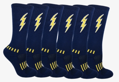 Navy Blue With Yellow Youth Insane Bolt - Sock, HD Png Download, Free Download