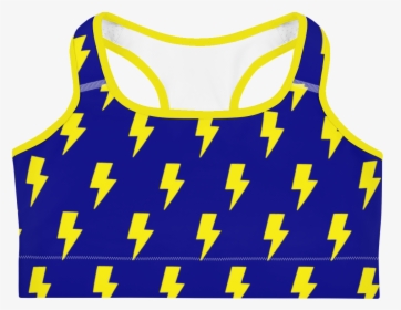 Blue & Yellow Lightning Bolts Sports Bra - Active Tank, HD Png Download, Free Download