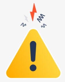 Exclamation Point In A Yellow Triangle With Lightning - Traffic Sign, HD Png Download, Free Download