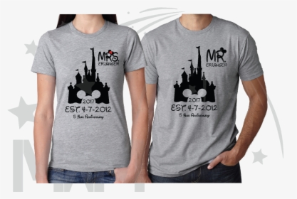 Mr Mrs Last Name Cinderella Castle Mickey Mouse Head - Adult Family Disney Shirts, HD Png Download, Free Download
