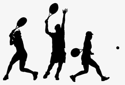 Female, Filled, Male, Silhouette, Sport, Sports - Silhouette Tennis Player Png, Transparent Png, Free Download