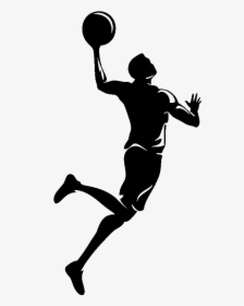 Basketball Player Basketball Court Clip Art - Dunking Basketball Player Clipart, HD Png Download, Free Download