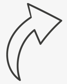 Up Right Arrow White Doodle - Line Art, HD Png Download, Free Download