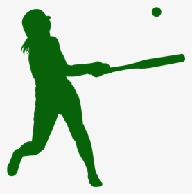 Batting Softball Player Silhouette, HD Png Download, Free Download
