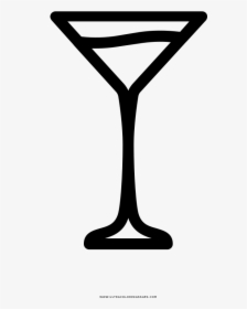 Martini Coloring Page - Martini Glass, HD Png Download, Free Download