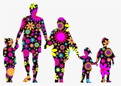 Pink,human Behavior,performing Arts - Family Holding Hands Silhouette Png, Transparent Png, Free Download