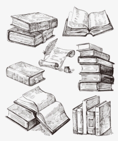 Tattoo Idea Drawing Book Books Cartoon Clipart - Pen Drawing Of A Book, HD Png Download, Free Download