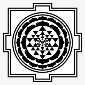 Drawing Trippy Sacred Geometry - Shri Yantra Black And White, HD Png Download, Free Download