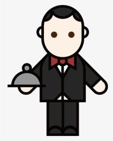 Transparent Waiter Cliparts - Waiter Drawings, HD Png Download, Free Download