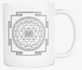 Sacred Geometry Mugs - Shree Yantra Black And White, HD Png Download, Free Download