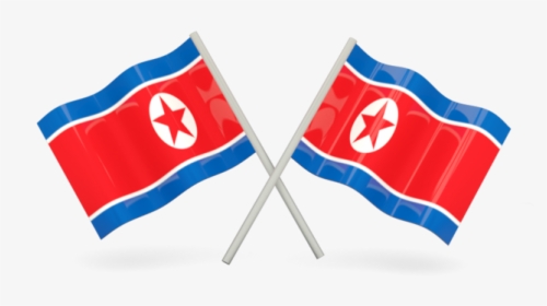 Two Wavy Flags - North Korea Flag Png, Transparent Png, Free Download