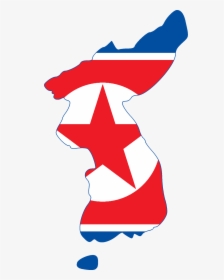 North Korea Flag With Map Graphics - Korea Map Dprk Flag, HD Png Download, Free Download