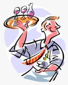 Vector Illustration Of Restaurant Maître D"hôtel Waiter - Table Service Vector, HD Png Download, Free Download