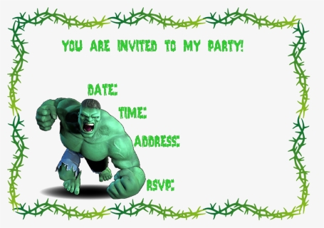 Http - //www - Creativeprintables - Org/free Incredible - Hulk Birthday Invitation Template, HD Png Download, Free Download