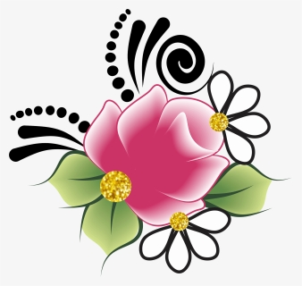 Black White Art, Flower Designs, Clip Art, Diy Crafts,, HD Png Download ...