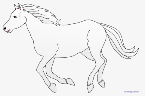 White Horse Clipart Clip Art Free Library White Horse - Horse Black And White, HD Png Download, Free Download