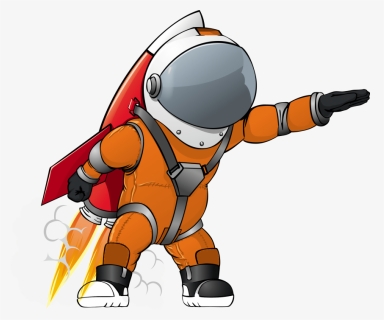 Astronaut And Rocket Cartoon Clipart , Png Download - Space Rocket Cartoon Png, Transparent Png, Free Download