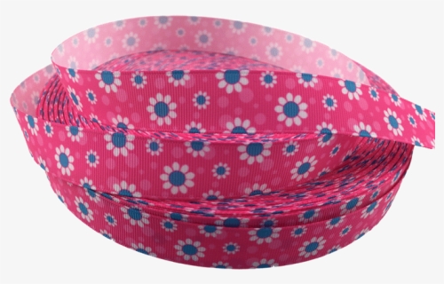 Ribbons [tag] Blue Daisy Pink Polka Dot Grosgrain Ribbons - Polka Dot, HD Png Download, Free Download