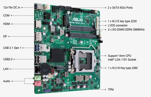Internationally Certified Business Motherboard - Asus Prime H310t R2 0, HD Png Download, Free Download