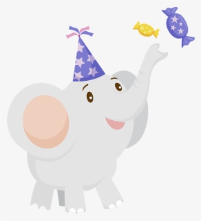 Elephant Birthday Clipart - Cartoon, HD Png Download, Free Download