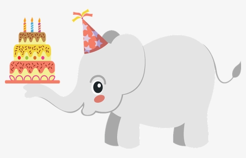 Elephant Birthday Clipart - Indian Elephant, HD Png Download, Free Download