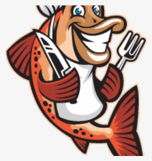 Fish Fry Cliparts - Fish With Fork And Knife Clipart, HD Png Download, Free Download
