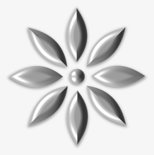 Silver Flower Png, Transparent Png, Free Download