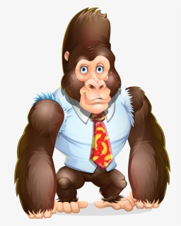 Funny Gorilla Cartoon Vector Character - Character, HD Png Download, Free Download