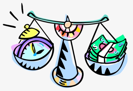 Vector Illustration Of Balance Scales Balancing Time, HD Png Download, Free Download