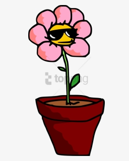Free Png Plants With Sunglasses Cartoon Png Image With - Cartoon Potted Plant, Transparent Png, Free Download