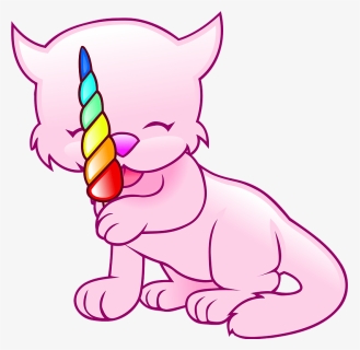 Pink Cat With Candy Clipart - Printable Unicorn Cat Coloring Pages, HD Png Download, Free Download