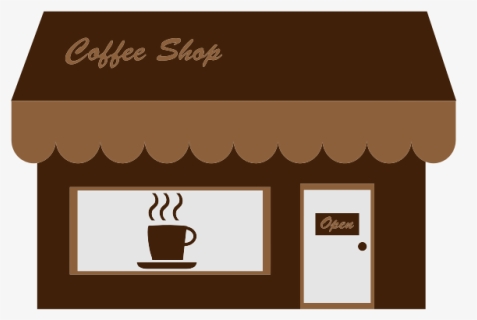 Coffee Shop Storefront Vector Image - Coffee Shop Animated Cafe, HD Png Download, Free Download