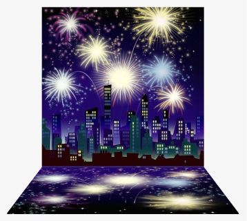City Celebrations With Fireworks - Fireworks, HD Png Download, Free Download