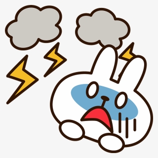 Rabbit Lightning Thunder Clipart - 雷 怖い イラスト, HD Png Download, Free Download