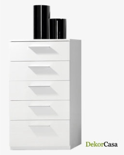 Cómoda 5 Cajones Blanco Brillo - Chest Of Drawers, HD Png Download, Free Download