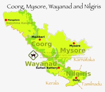 Coorg On Map Of India, HD Png Download, Free Download