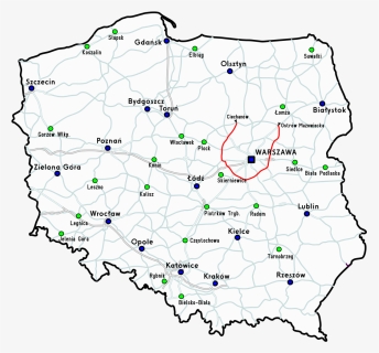 Map National 93 Road Warsaw Png File Hd Clipart - Droga Krajowa 25, Transparent Png, Free Download