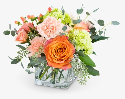 Peach & Orange Birthday Flower Centerpieces, HD Png Download, Free Download