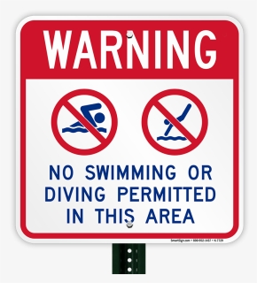 No Swimming Or Diving Sign, HD Png Download, Free Download