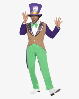 Adult Purple Mad Hatter Costume - Alice And Mad Hatter Halloween Costume, HD Png Download, Free Download