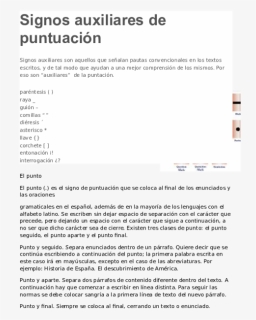 Signos De Puntuacion Auxiliares, HD Png Download, Free Download