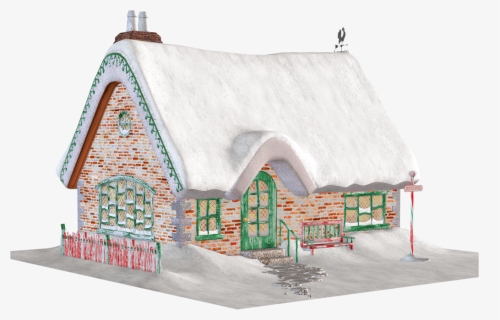 Cabin Clipart Transparent Background - Christmas Cottage Clipart, HD Png Download, Free Download