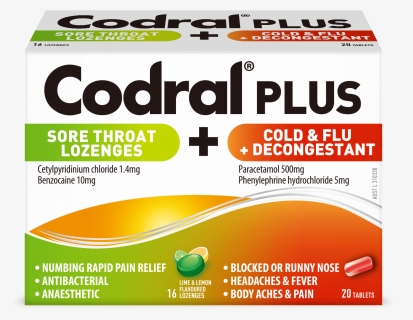Codral Plus 2d - Cold And Throat Relief Tablets, HD Png Download, Free Download