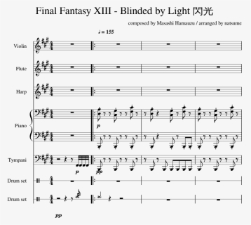Final Fantasy Xiii - Blinding Lights Drum Sheet, HD Png Download, Free Download